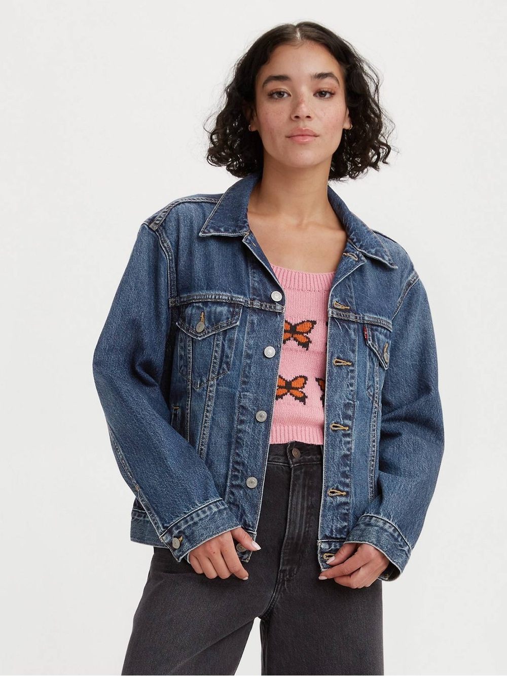 NWT Levi's Premium Ex. Boyfriend Trucker Jacket - Classic Denim